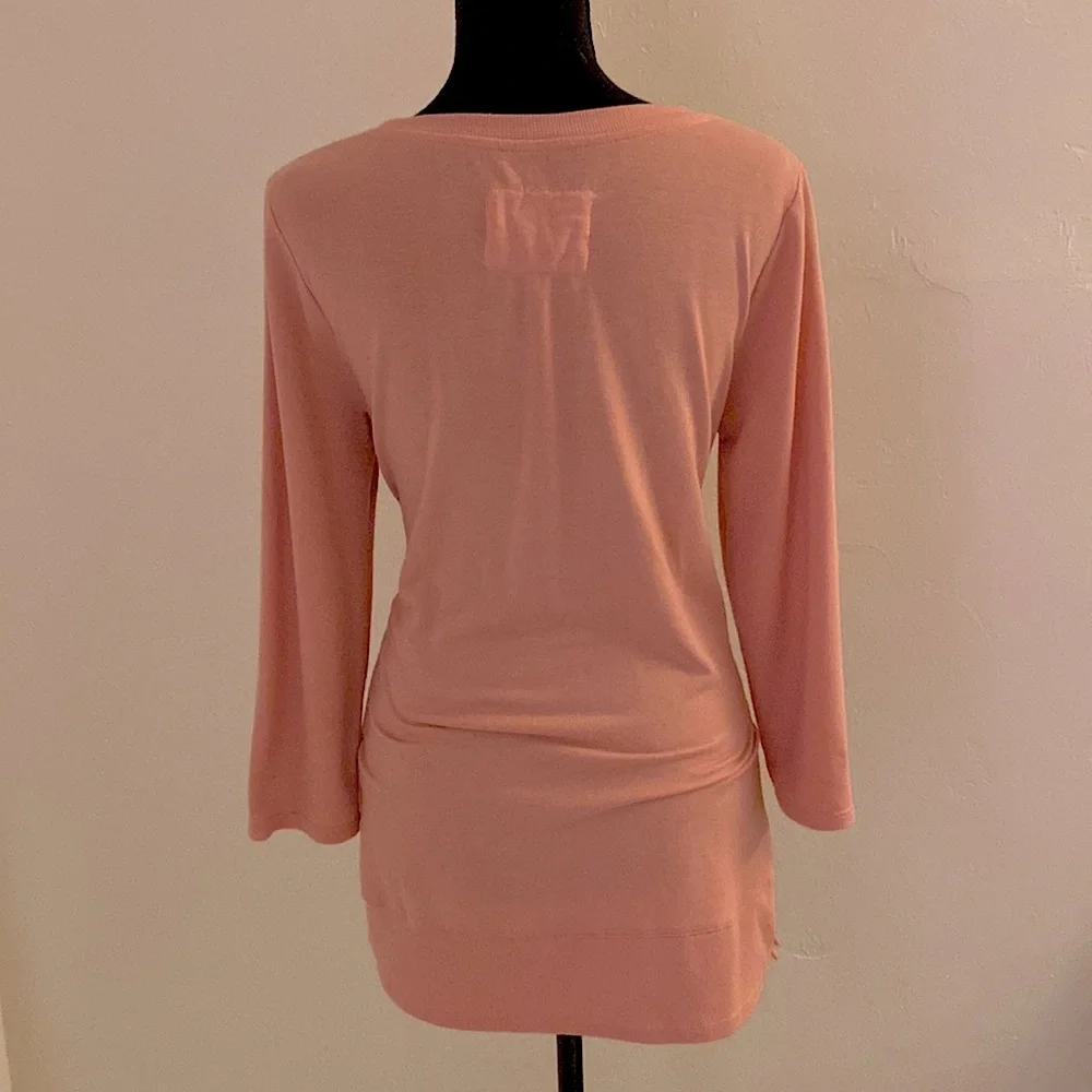 Cupio 3/4 Sleeve High Low Light Pink Top Size Medium - Picture 12 of 16